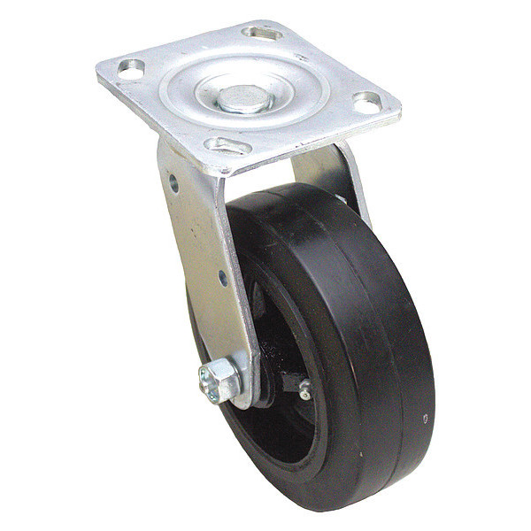 Zoro Select NSF-Listed Plate Caster, 400 lb. Ld Rating, Roller P21S-RY050R-14
