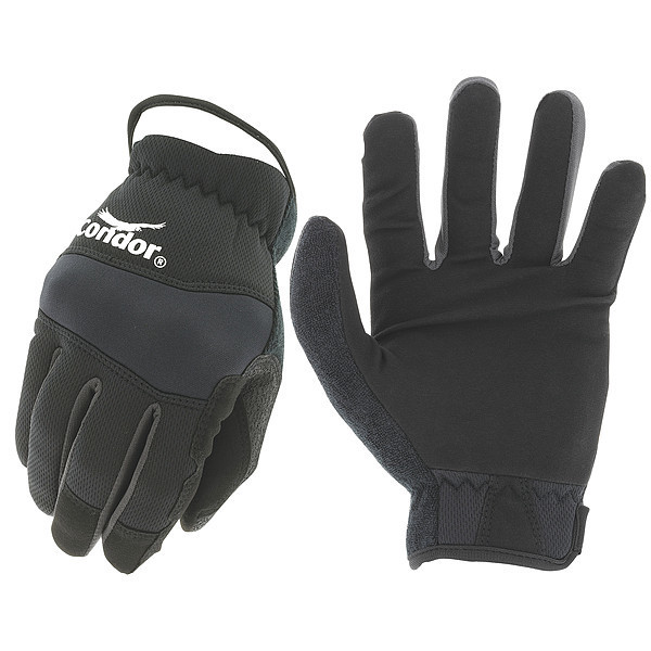 Condor Mechanics Gloves, XL, Black, Polyester 493V20