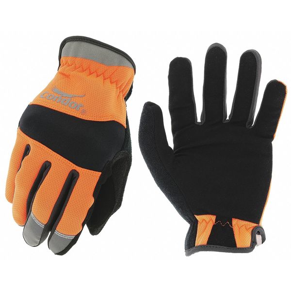Condor Hi-Vis Mechanics Gloves, L, Yellow, Polyester 488C46