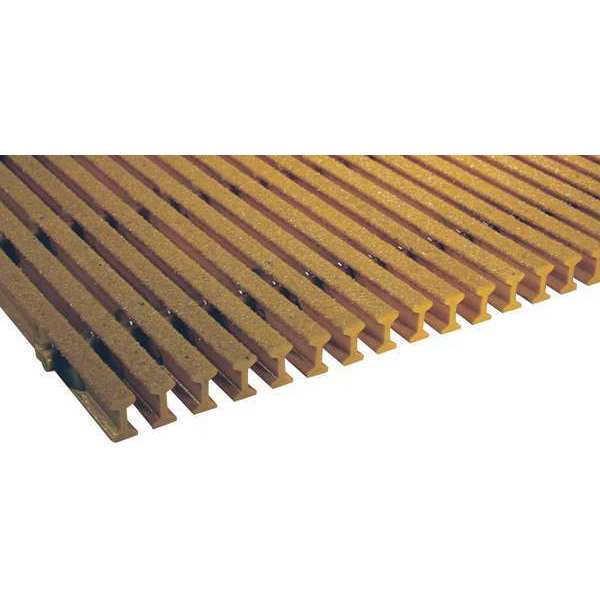 Fibergrate Industrial Pultruded Grating, 144 in Span, Grit-Top Surface, ISOFR Resin, Yellow 872190