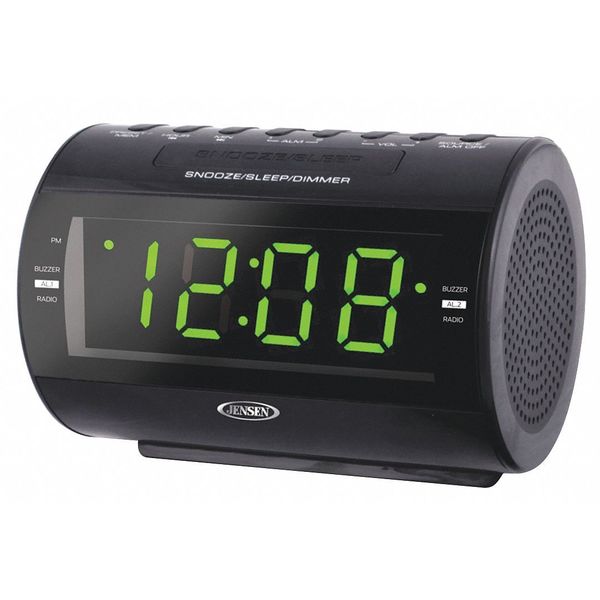 Zoro Select Clock, Blk, LED, 3-13/32 in. Hx5-3/8 in. W JCR-210