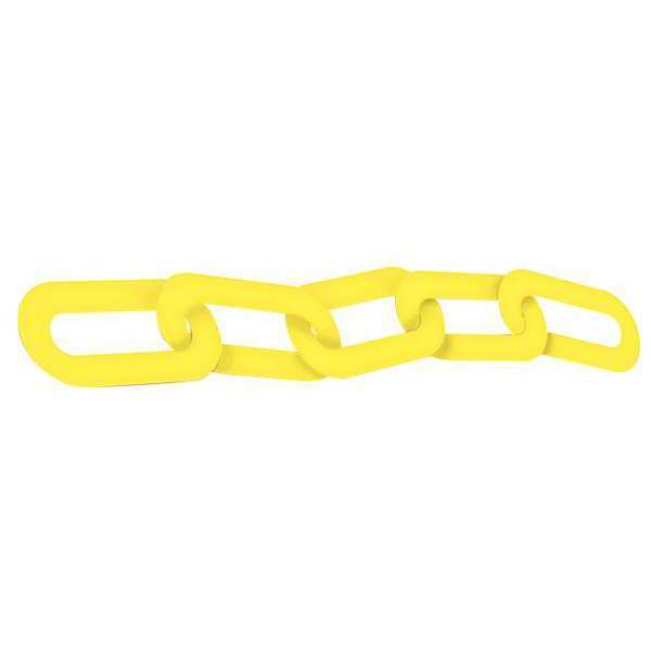 Zoro Select Plastic Chain, 2" x 12 ft.L, Yellow 49AW70