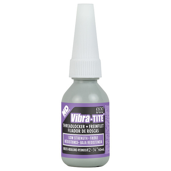 Vibra-Tite Threadlocker, VIBRA-TITE 111, Purple, Low Strength, Liquid, 10 mL Bottle 11110