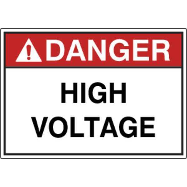 Zoro Select Label, 3-1/2 in H, Danger High Voltage, PK5 OSL-929-5PK