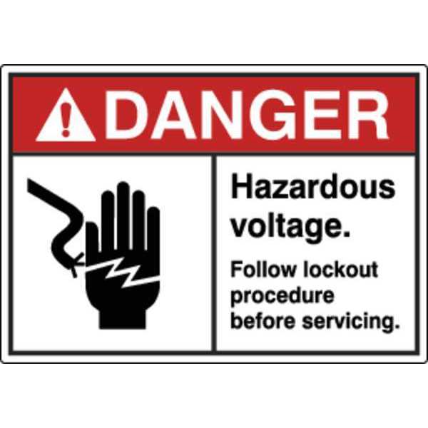 Zoro Select Label, Electrical Hazard, 3-1/2 in. H, PK5, HWL-535-704-5PK HWL-535-704-5PK
