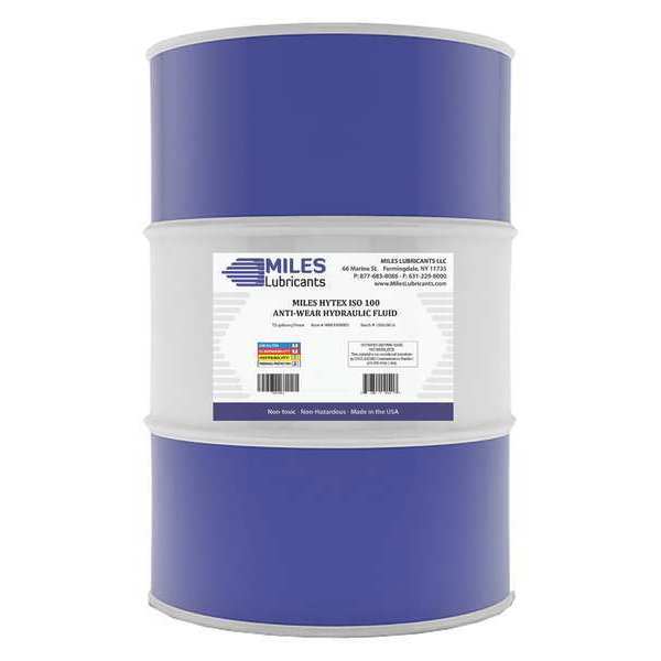 Miles Lubricants 55 gal Drum, Hydraulic Oil, 100 ISO Viscosity, 30W SAE M001000801