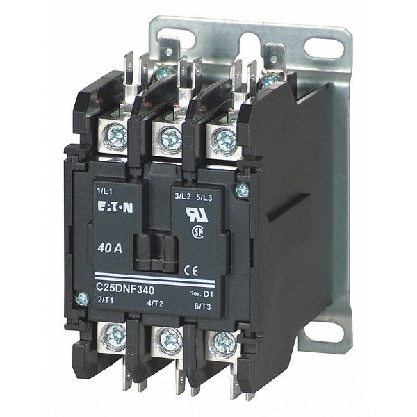 Eaton Cutler-Hammer 208/240VAC Non-Reversing Definite Purpose Contactor 3P 40A C25DNF340B