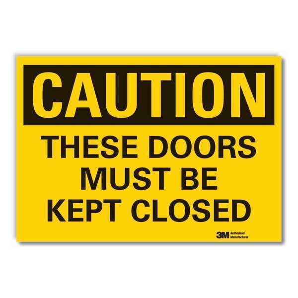 Lyle Caution Sign, 5 in. H, Vinyl, These Doors LCU3-0337-RD_7x5