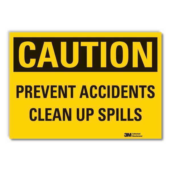 Lyle Spill Control Caution Reflective Label, 10 in Height, 14 in Width, Reflective Sheeting, English LCU3-0345-RD_14x10