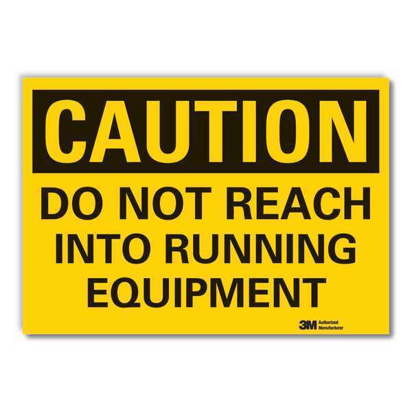 Lyle Caution Sign, 5 in. H, Vinyl, Do Not Reach, 5 in Height, 7 in Width, Reflective Sheeting, English LCU3-0352-RD_7x5