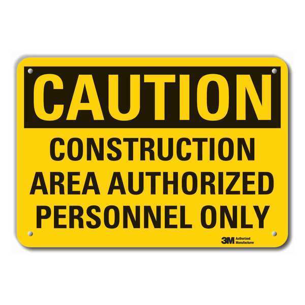 Lyle Reflective  Construction Area Caution Sign, 10 in Height, 14 in Width, Aluminum, English LCU3-0392-RA_14x10