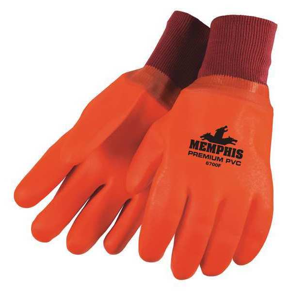 Mcr Safety 12" Chemical Resistant Gloves, PVC, L, 12PK 6700F