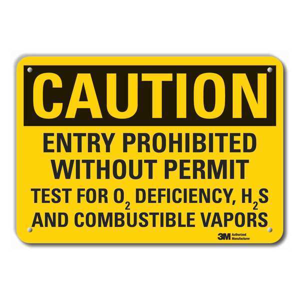 Lyle Reflective  Combustible Vapors Caution Sign, 7 in Height, 10 in Width, Aluminum, Vertical Rectangle LCU3-0481-RA_10x7