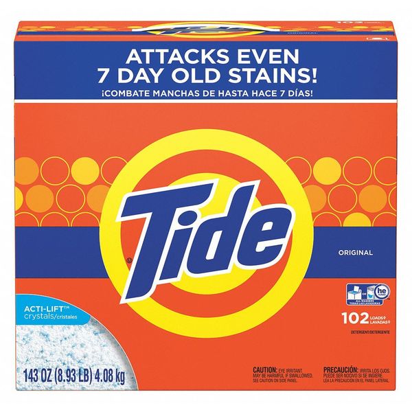 Tide High Efficiency Laundry Detergent, 143 oz Box, Powder, Original, White, 2 PK 85006