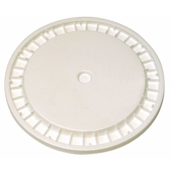 Zoro Select Plastic Pail Lid, White, Snap, 12-3/16"H ROP2100CVR-SN-W