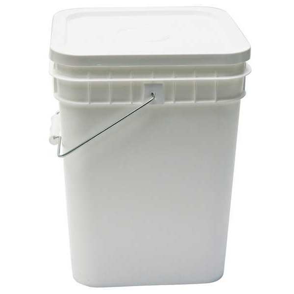 Zoro Select Pail, 4.0 gal., Open Head, White, W/Lid GSQ2140W