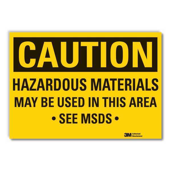 Lyle Hazardous Materials Caution Reflective Label, 10 in H, 14 in W, LCU3-0432-RD_14x10 LCU3-0432-RD_14x10