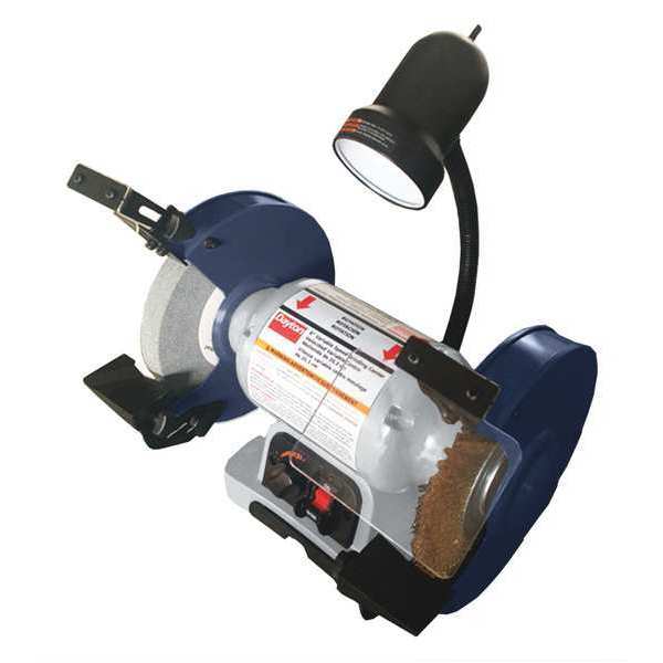 Dayton Bench Grinder, 8 in Max. Wheel Dia, 3/4 in Max. Wheel Thickness, 60 Grinding Wheel Grit 49H008