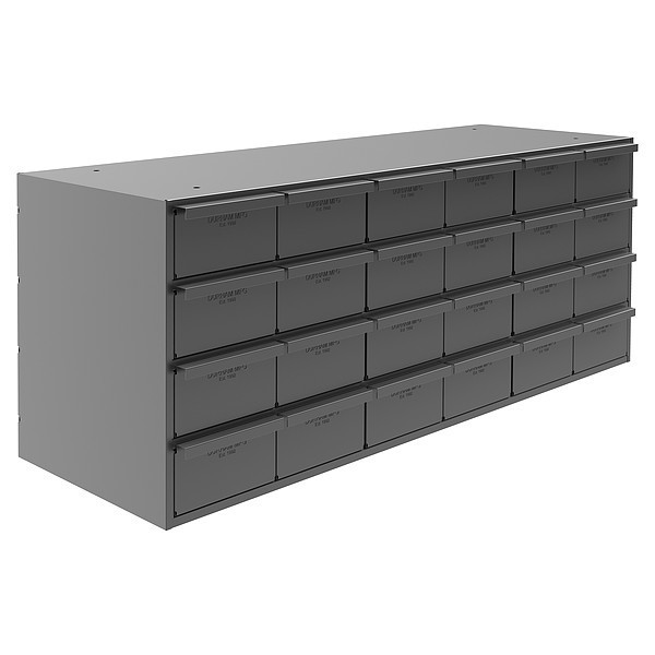 Durham Mfg Drawer Bin Cabinet with 24 Drawers, Steel, 33 3/4 in W x 14 1/2 in H x 11 3/4 in D 007-17-S1157