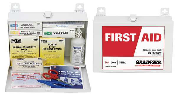 Zoro Select First Aid First Aid kit, Metal, 25 Person 54620