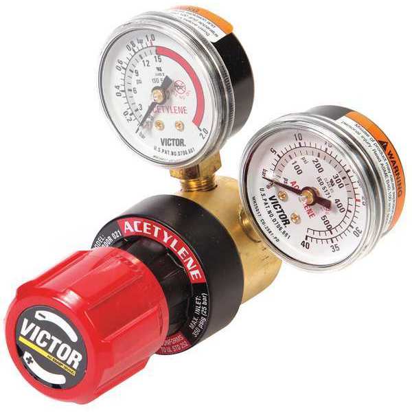 Victor Specialty Gas Regulator, Single Stage, CGA-200, 0 to 15 psig, Use With: Acetylene 0781-4240