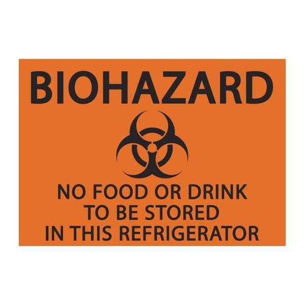Zing Biohazard Sign, 7 in Height, 10 in Width, Plastic, Rectangle, English 1917S