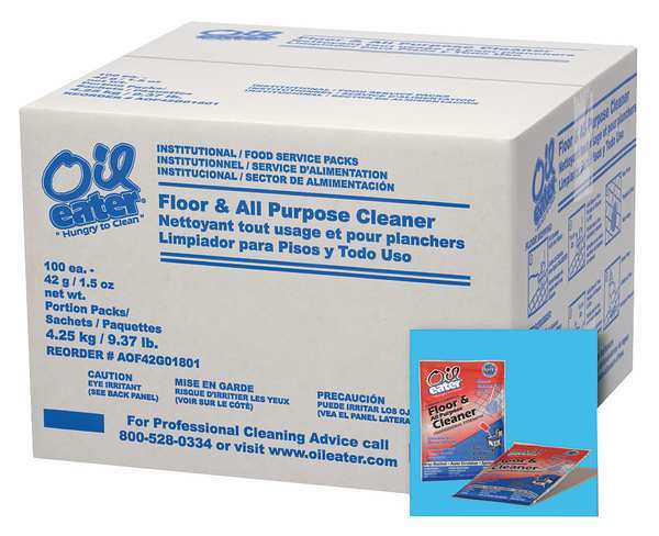Oil Eater Floor Cleaner, Odorless, 1.5 oz., PK100 AOF42G01801