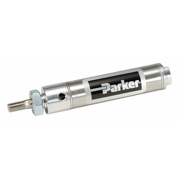 Parker Air Cylinder, 2 1/2 in Bore, 1 in Stroke, Round Body Double Acting 2.50DSRM01.00