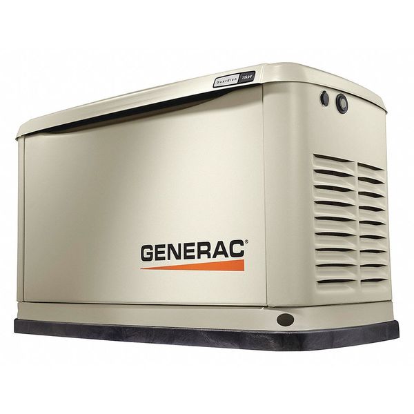 Generac Automatic Standby Generator, Liquid Propane/Natural Gas, 1 Phase, 11kW LP/10kW NG, Air Cooled 7031