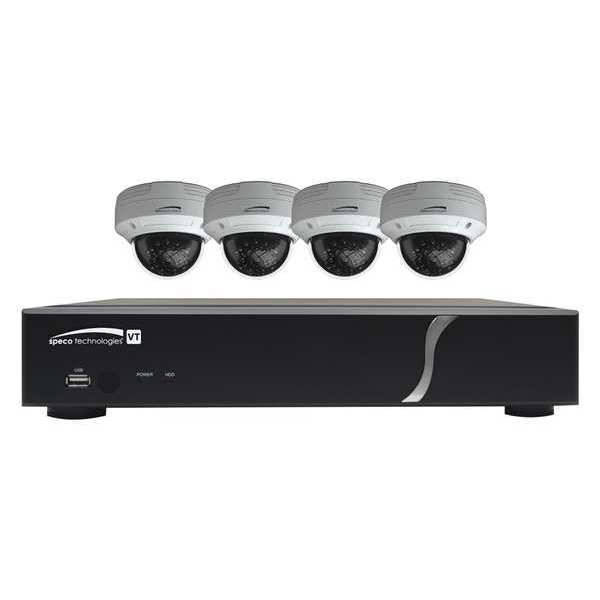 Speco Technologies CCTV Kit, 4 Channels, 1 TB, 4-1/2 in. Dia ZIPT4D1
