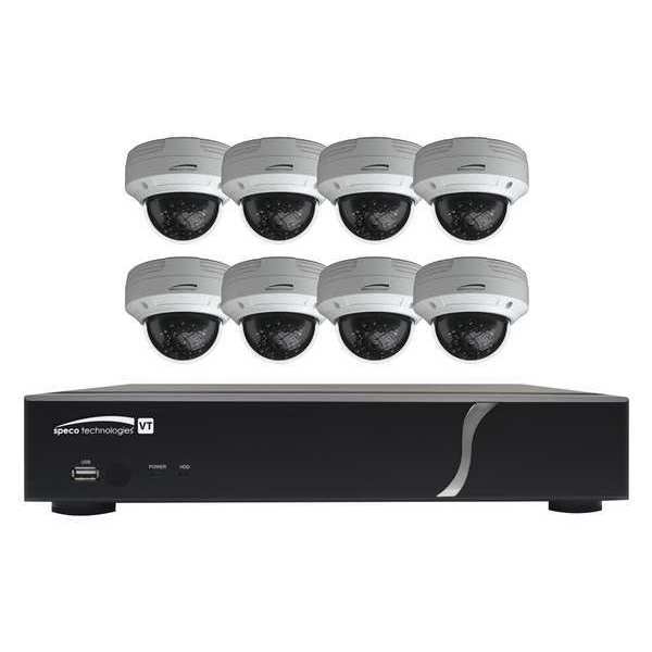 Speco Technologies CCTV Kit, 8 Channels, 2 TB, 4-1/2 in. Dia ZIPT88D2