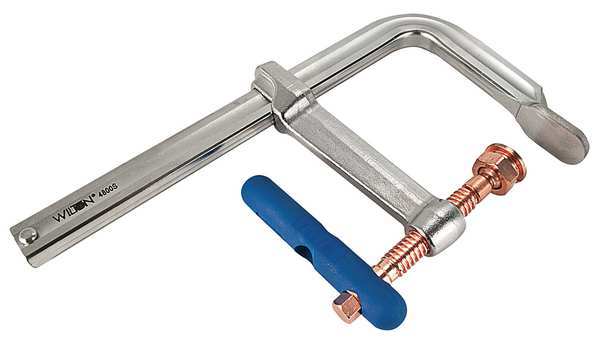 Wilton 48 in Bar Clamp, Copper-Plated Steel Handle and 7 in Throat Depth 4800S-48C