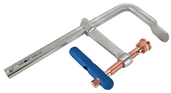 Wilton 12 in Bar Clamp, Copper-Plated Steel Handle and 5 1/2 in Throat Depth 2400S-12C