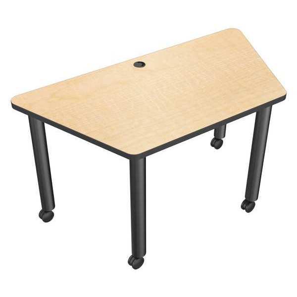 Mooreco Trapezoidal Conference Table, 58 in X 29 in X 29 1/2 in, High Pressure Laminate Top 27744-7909-BK