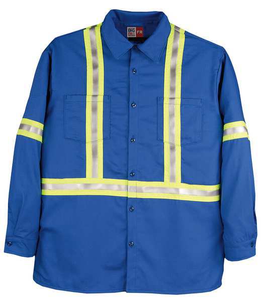 Big Bill Flame Resistant Collared Shirt, Blue, UltraSoft(R), 2XL 235US7-2XLR-BLR