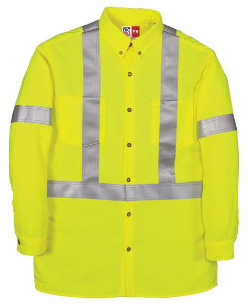 Big Bill Flame Resistant Collared Shirt, Yellow, Tencate Tecasafe(R) Plus, M 148BDTY7-MT-YEL