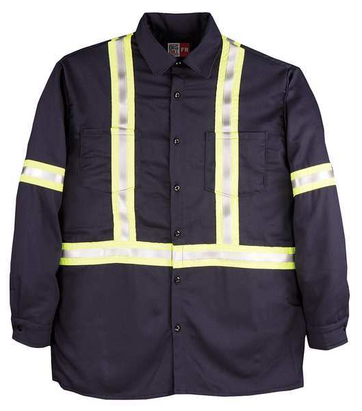 Big Bill Flame Resistant Collared Shirt, Navy, UltraSoft(R), 5XL 235US7-5XLR-NAY