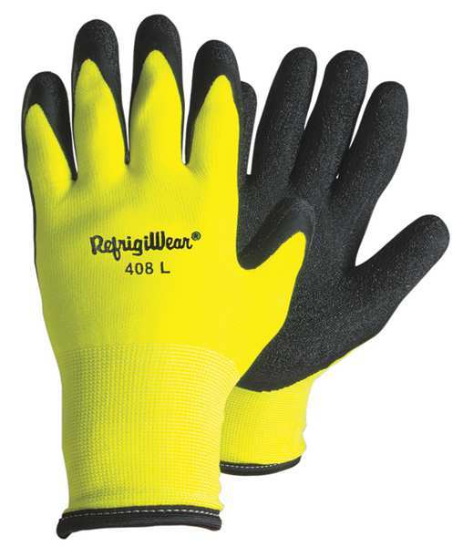 Refrigiwear Hi-Vis Cold Protection Gloves, Terry Lining, XL 0408RHVLXLG