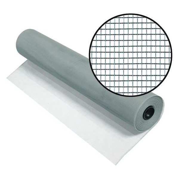 Phifer Door and Window Screen, Galvanized Steel, 48 in W, 100 ft L, 0.009 in Wire Dia, Gray 3007626