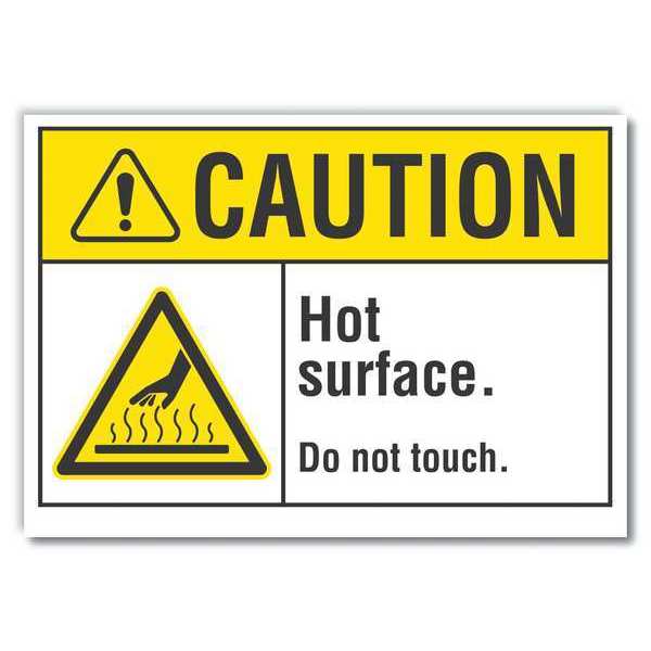 Lyle Caution Sign, 5 in H, 7 in W, Reflective Sheeting, Horizontal Rectangle, English, LCU3-0009-RD_7x5 LCU3-0009-RD_7x5