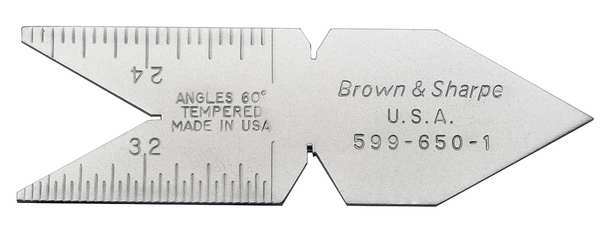 Tesa Brown & Sharpe Center Gage, Tempered Steel 599-650-1