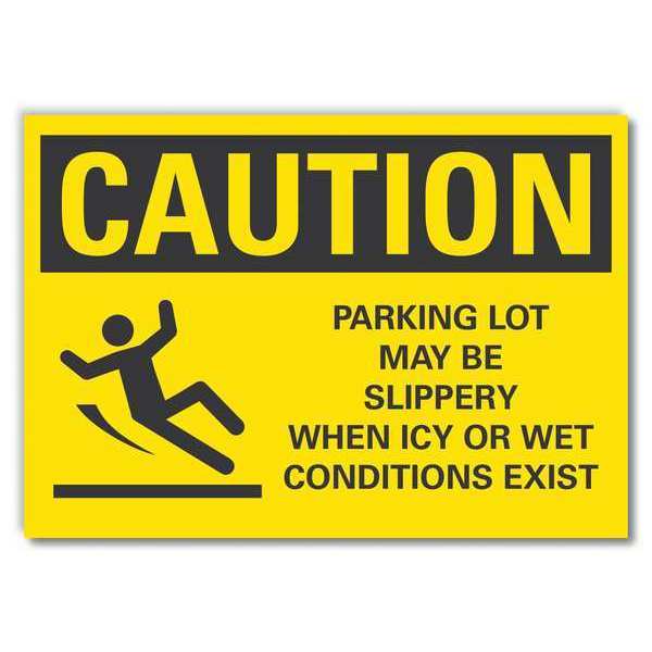 Lyle Slippery Caution Reflective Label, 5 in H, 7 in W, , English, LCU3-0139-RD_7x5 LCU3-0139-RD_7x5