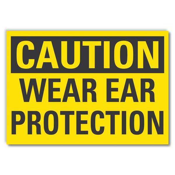 Lyle Caution Sign, Self-Adhesive Vinyl, 5 in. H, LCU3-0259-RD_7x5 LCU3-0259-RD_7x5