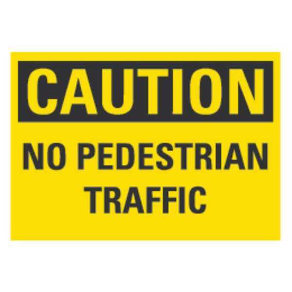 Lyle Pedestrian Traffic Caution Reflective Label, 3 1/2 in H, 5 in W, LCU3-0279-RD_5x3.5 LCU3-0279-RD_5x3.5