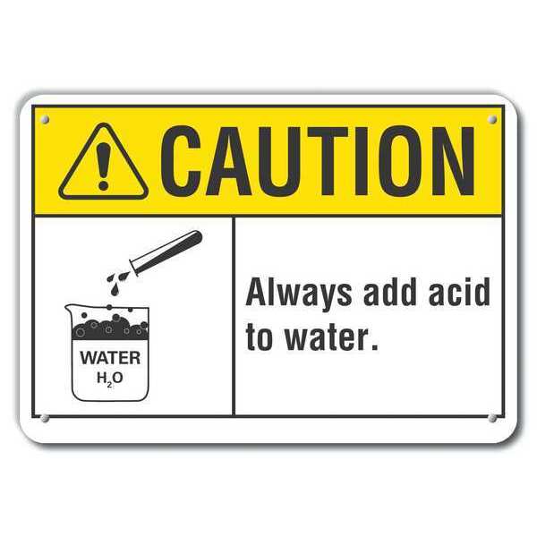 Lyle Caution Sign, 10 in H, 14 in W, Plastic, Horizontal Rectangle, English, LCU3-0089-NP_14x10 LCU3-0089-NP_14x10