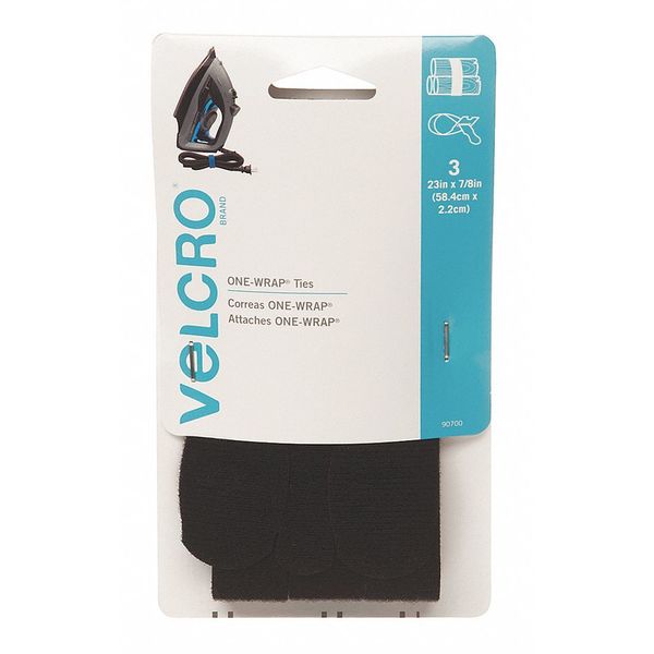 VELCRO Brand 8-in One-wrap Ties 8in X 1/4in Ties Black Hook and