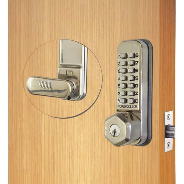 Codelocks Mechanical Lockset, Stainless Steel, Knob CL250K-SS