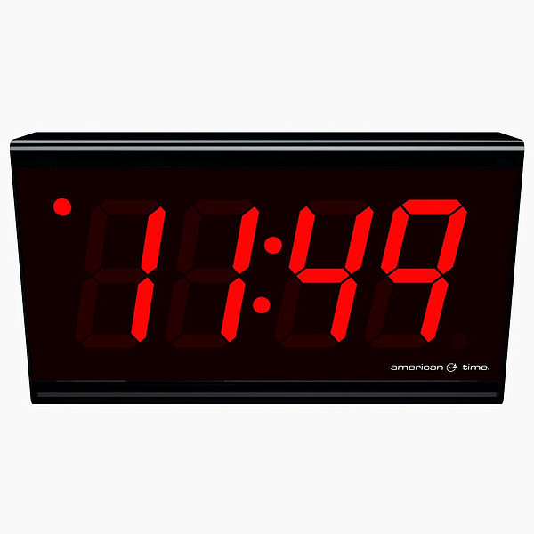 American Time Clock, Digital, 17-1/2" W, 4" Digit Size PGE441RSE