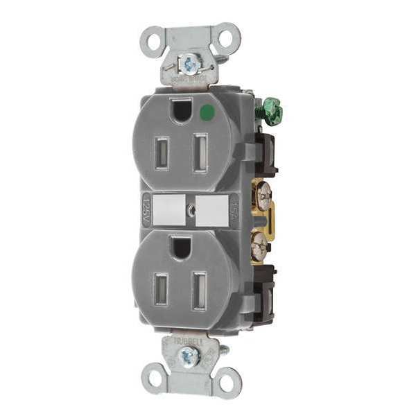 Zoro Select 15A Duplex Receptacle 125VAC 5-15R GY 8200HBGRYTR