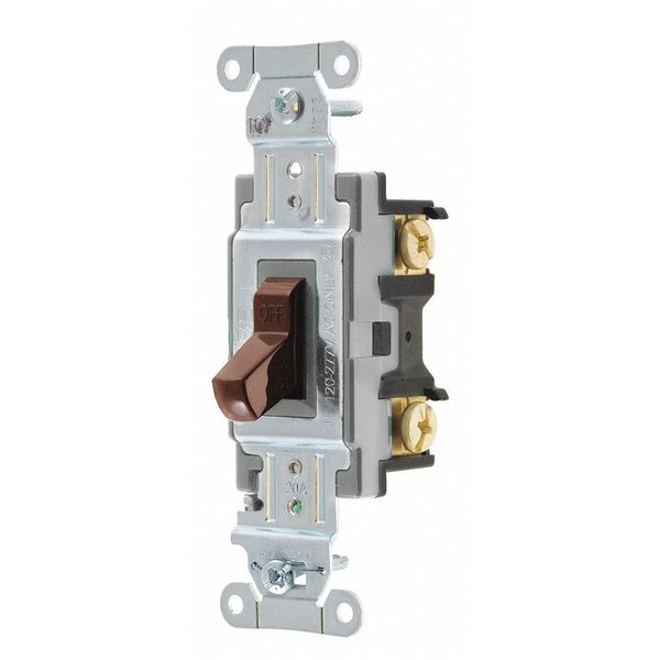 Hubbell Wall Switch, 20A, Brown, 1 HP, 2-Pole Switch CSB220